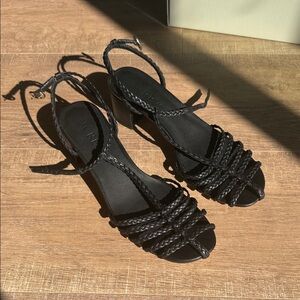 Elegant Black Braided Women's Sandals Jcrew size 7